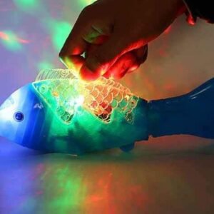 Electric Moving Fish Toys With 3D Light & Music Projections Electric Fish Creative Free Music Swing Fishglow Toy