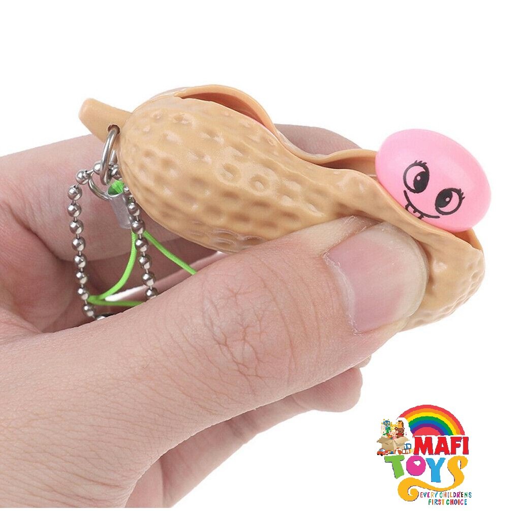Peanut Squeeze Beans Keychain Fidget Toys Squishy Peanut Stress Toy - 1 Piece