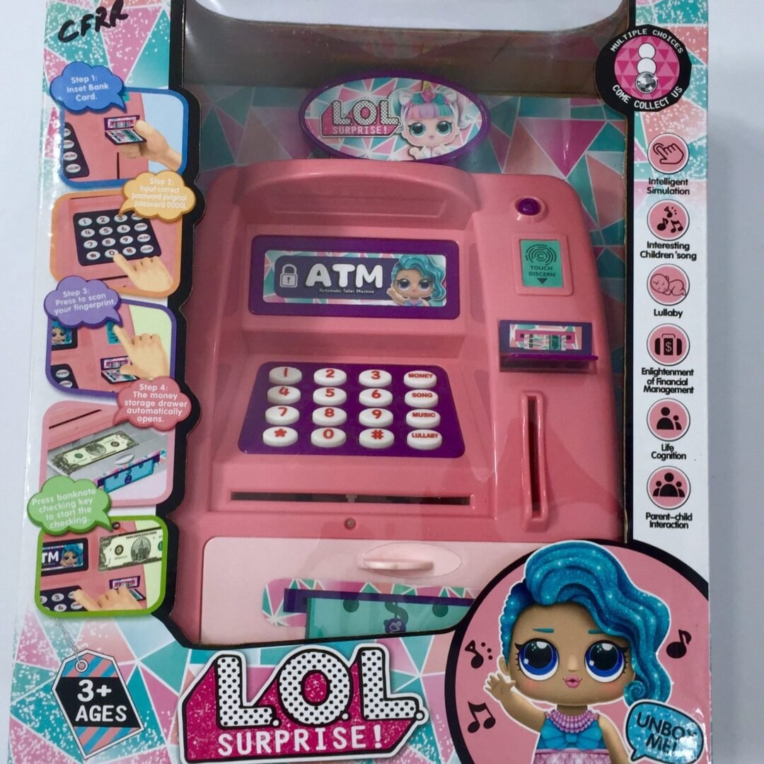 Intelligent ATM Toy Family Center Light & Music ATM Cash Register Set - LOL Pink