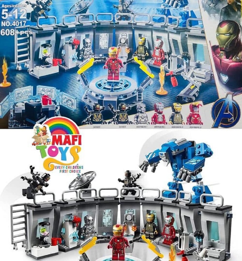 LEGO Marvel Avengers Iron Man Hall of Armor 4017 Building Kit Marvel Tony Stark Iron Man Suit Action Figures (608 Pieces), Standard, Multicolor