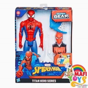 Spider-Man Marvel Titan Hero Series Blast Gear Action Figure Toy with Blaster, 2 Projectiles and 3 Armor Accessories, for Kids Ages 4 and Up