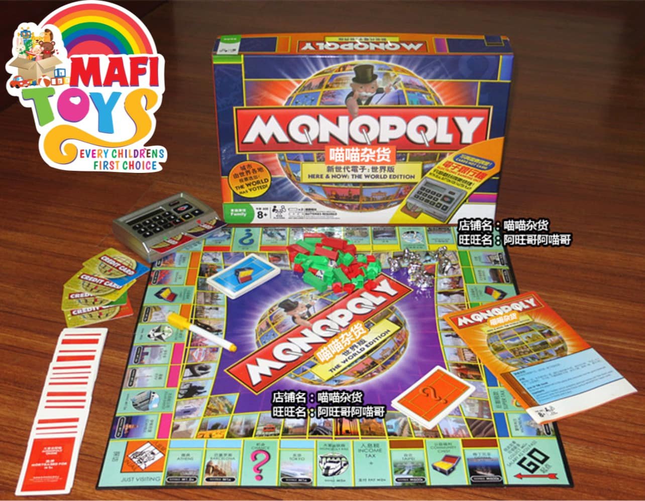 Monopoly Here & New Game World Edition Electronic Banking Complete - Image 4