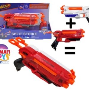 Split Strike Blaster Toy Nerf with 8 Pieces Soft Bullets Fun Soft Bullet Toy Kids Electrical Bursts for Nerf Toy Shooting Submachine Weapon Sniper Rifle Children Gift