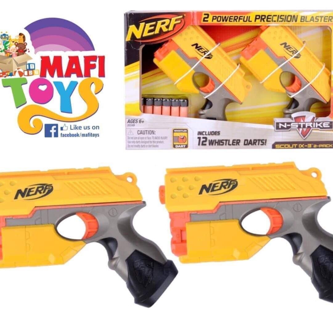 Nerf SCOUT IX-3 N-Strike 2 PACK Precision Blasters 12 WHISTLER DARTS Gun TOYS For Kids