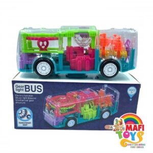 Automatic 360 Degree Rotating Transparent Gear Concept Bus with Lights Sound Toy Electric Toy Car