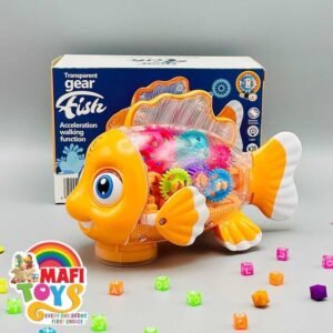 Transparent Gear Fish Toy Baby Lights Music Light Fish Toy Newborn Musical Early Educational Toy Ideal Fish Toy For Floor Play