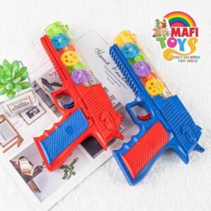 Transperent Gear Light Gun Multi Mode Switching Vibration Gun Realistic Mechanical Toy Guns with Sound and Light
