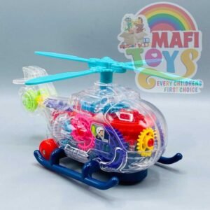 Transparent Mechanical Helicopter Toy for Kids with Gear Technology 3D Light,Musical Sound & 360 Degree Rotation