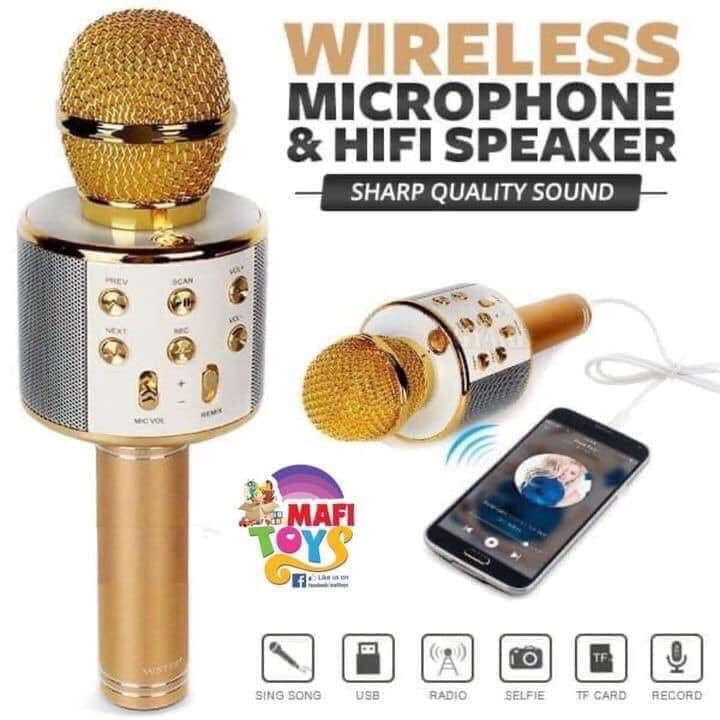 Professional Bluetooth Wireless Microphone Karaoke Microphone Speaker Handheld Music Player MIC Singing Recorder KTV Microphone 1 Piece Multicolor