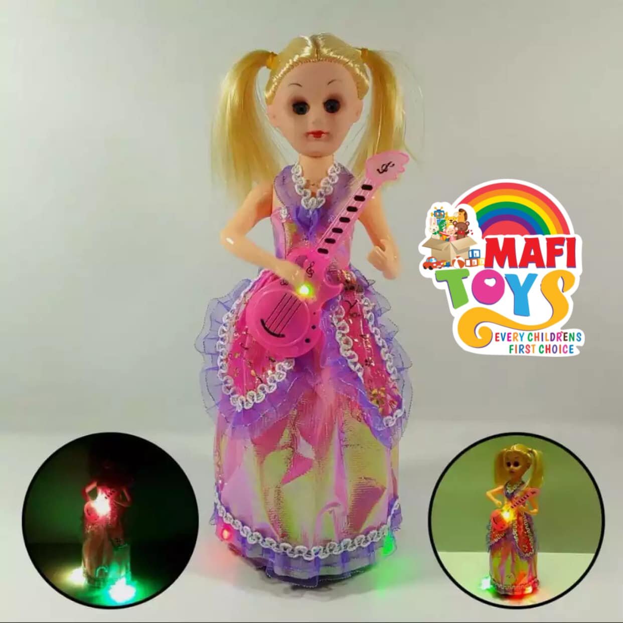 Fashion Girl Doll Lights Singing And Dancing With Guitar For Kids