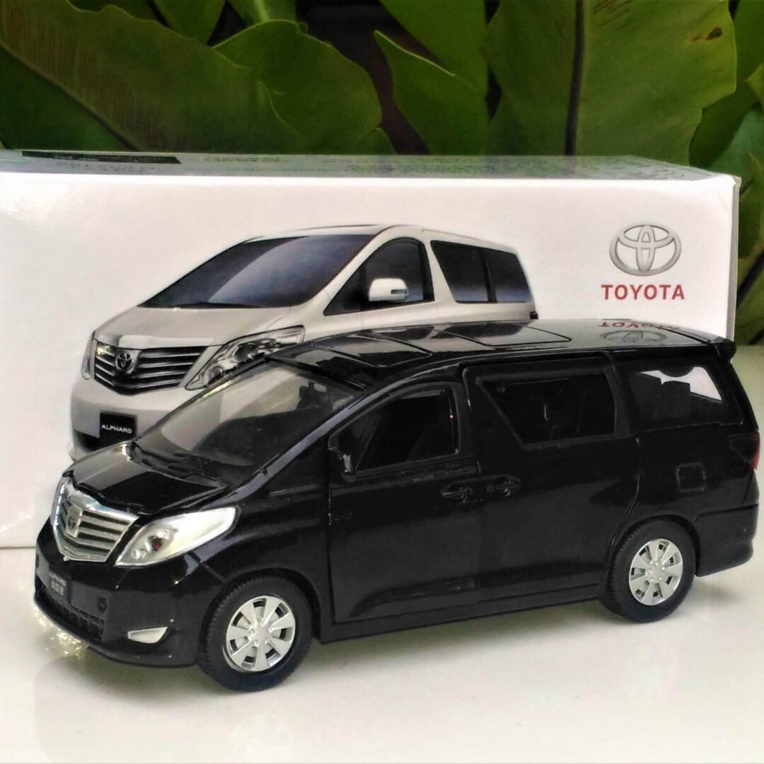 Toyota 1/27 Toyota Alphard 2010 MPV 17cm Diecast Model Car Toys For Boys - Black / White