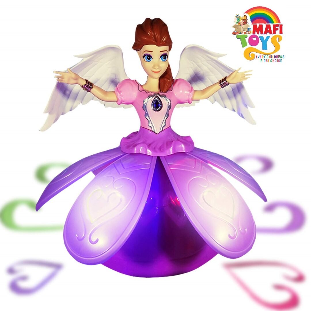 Princess Musical Dancing Doll & Rotating Angel Girl Flashing Lights with Music Gift Toy For Kids or Baby