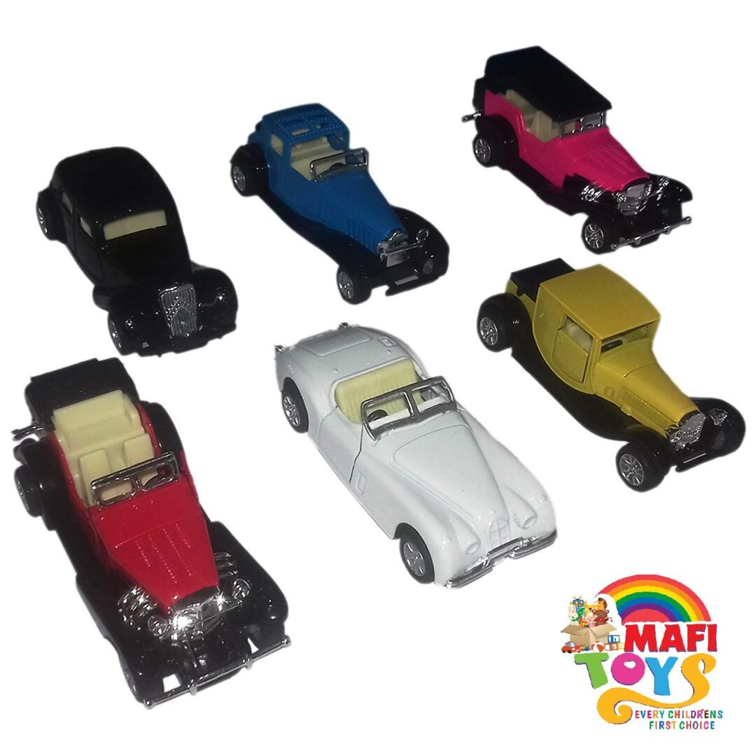 Mini Die-Cast Car Classic Cars Retro Garage Vintage CAR Set - 6 Cars Multicolor