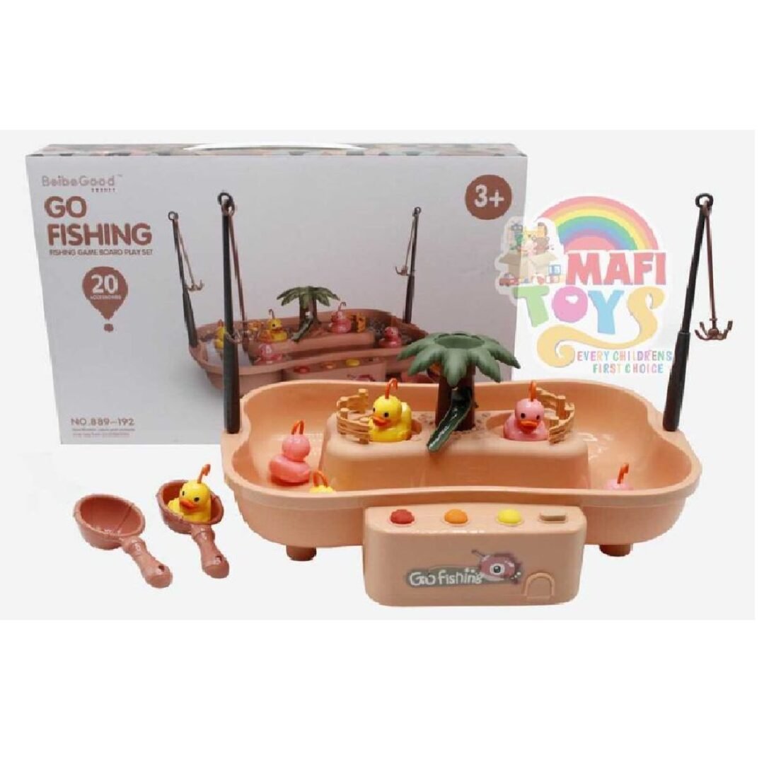 21pcs Go Fishing Game Board Play Set Fishing Toy Electric Water Circulation with Music Light Educational Toy Interactive Game Children Kids