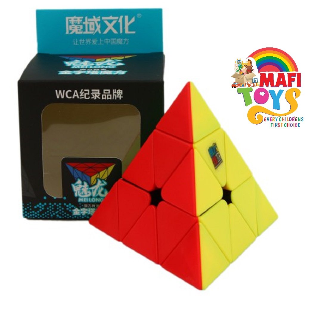 Rubik'S Cube 3 Stage Pyramid Mini Pocket Cube Speed Magic PVC Puzzle Multicolor