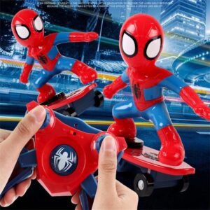 SPIDERMAN Scotter Skateboard Rechargable Car With Lights & Music - Red & Blue Color