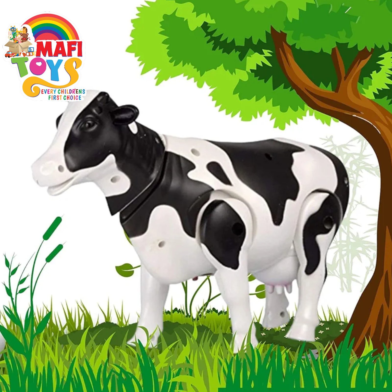 Electric Walking Milk Cow Toy - Realistic Simulation Figure for Kids and Toddlers - Battery Operated Funny Cow Model - Image 3