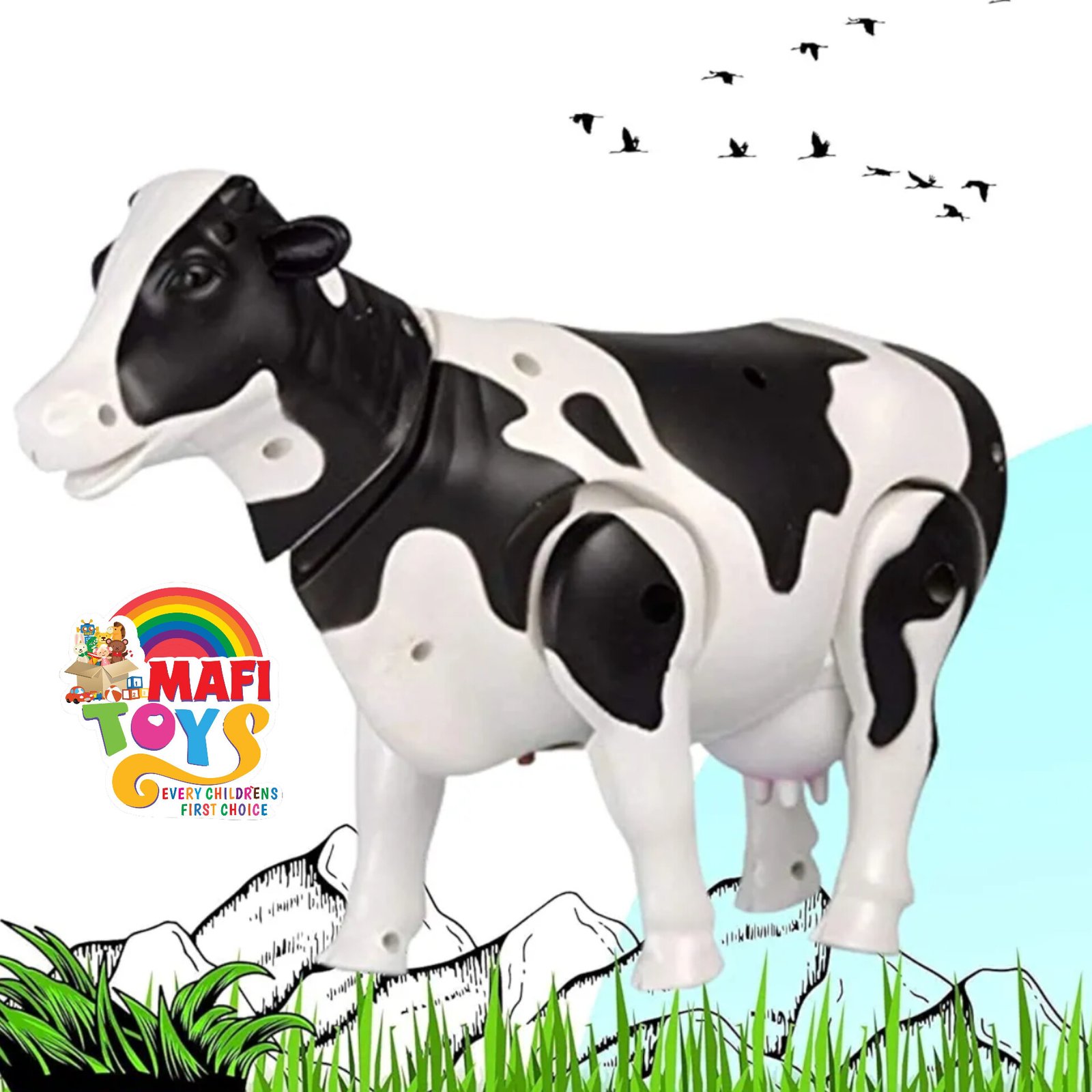 Electric Walking Milk Cow Toy - Realistic Simulation Figure for Kids and Toddlers - Battery Operated Funny Cow Model - Image 5