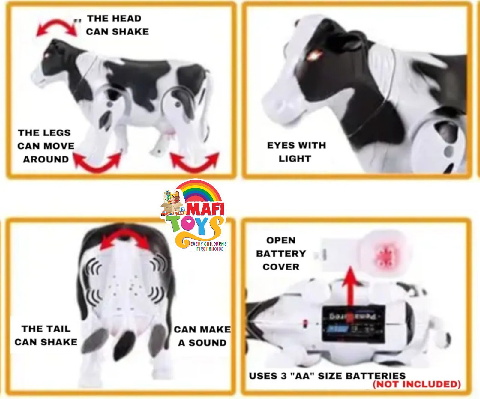 Electric Walking Milk Cow Toy - Realistic Simulation Figure for Kids and Toddlers - Battery Operated Funny Cow Model - Image 6