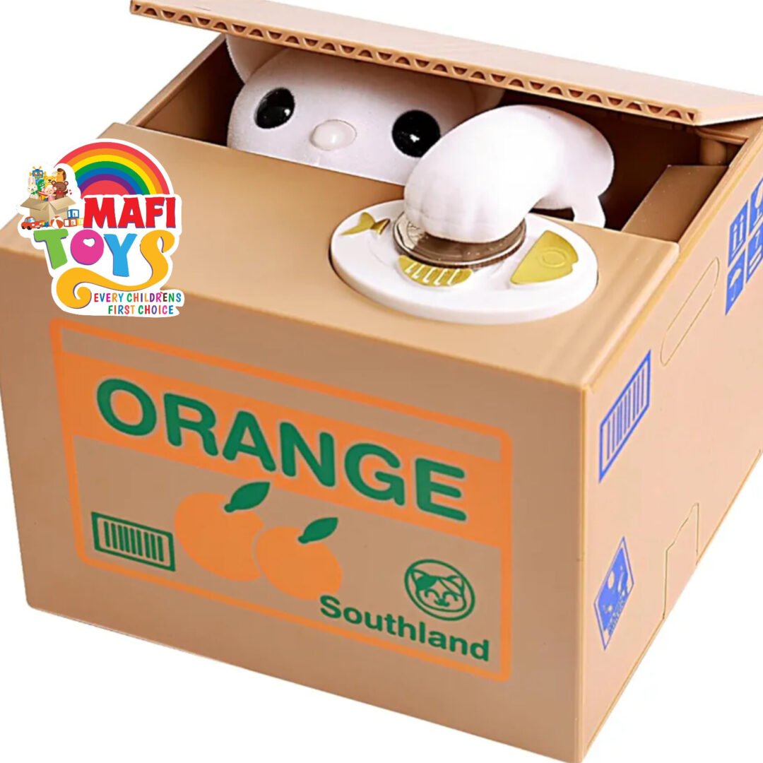 Piggy Bank Cat Stealing Money Coin Box, Electronic Cute Money Saving Coins Cans ATM Banks, Automatic Mischief Steal Money with English Speaking, Creative Toy Gift for Kids Boys Girls Adults Birthday