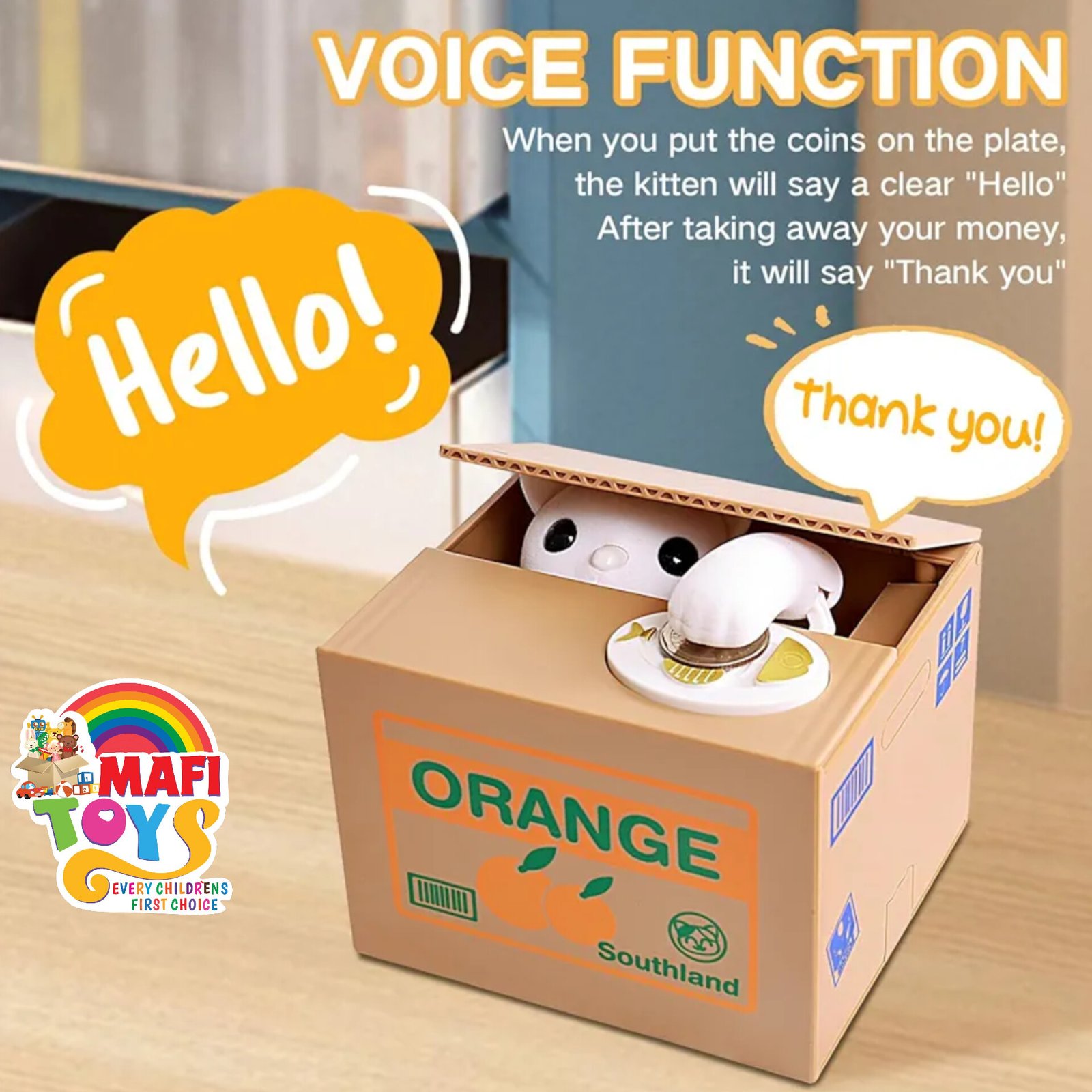 Piggy Bank Cat Stealing Money Coin Box, Electronic Cute Money Saving Coins Cans ATM Banks, Automatic Mischief Steal Money with English Speaking, Creative Toy Gift for Kids Boys Girls Adults Birthday - Image 6
