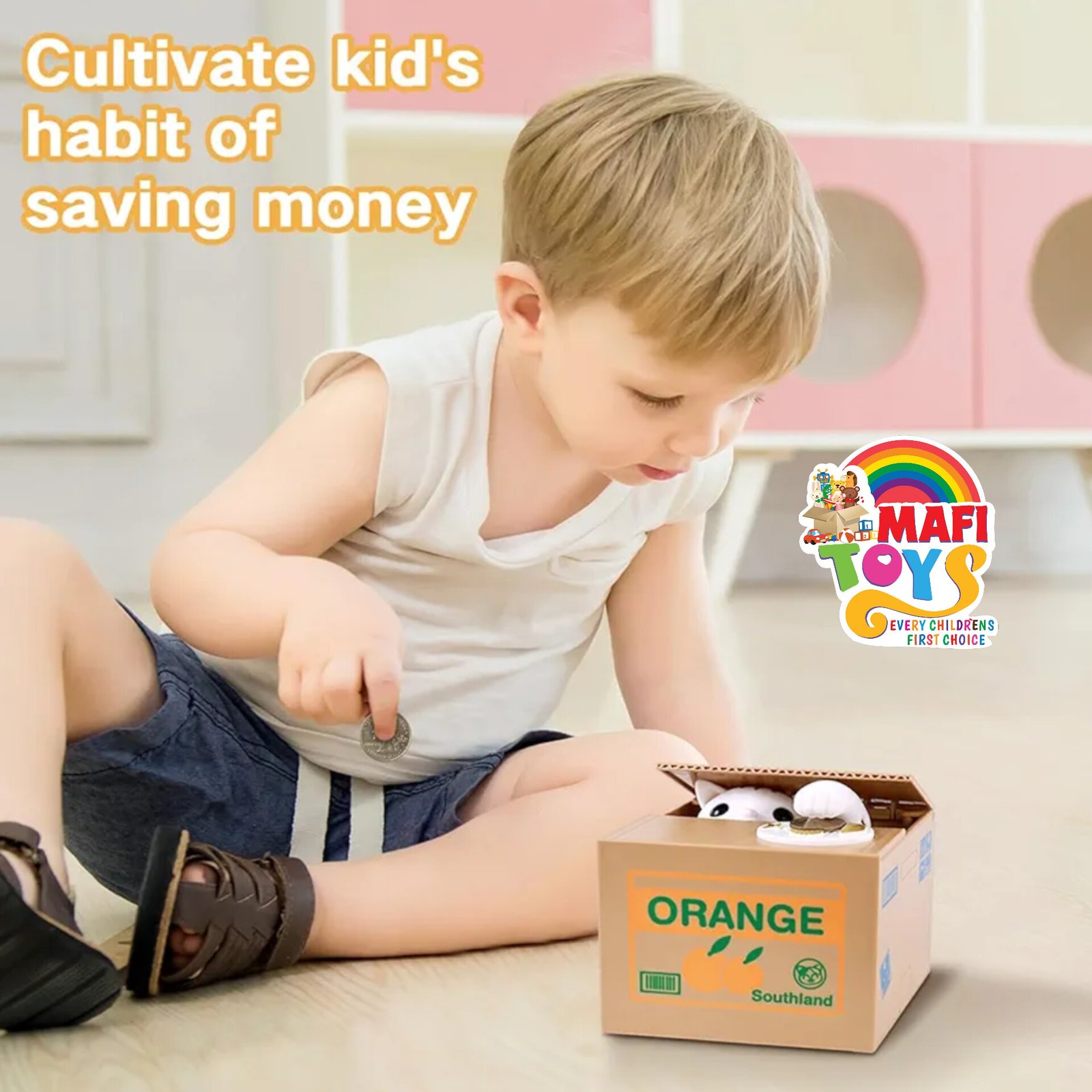 Piggy Bank Cat Stealing Money Coin Box, Electronic Cute Money Saving Coins Cans ATM Banks, Automatic Mischief Steal Money with English Speaking, Creative Toy Gift for Kids Boys Girls Adults Birthday - Image 5
