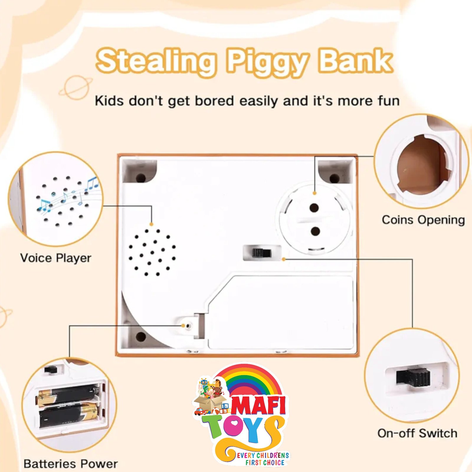 Piggy Bank Cat Stealing Money Coin Box, Electronic Cute Money Saving Coins Cans ATM Banks, Automatic Mischief Steal Money with English Speaking, Creative Toy Gift for Kids Boys Girls Adults Birthday - Image 4