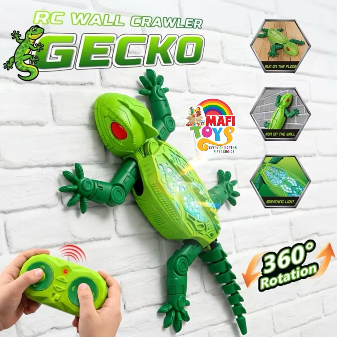 Envyvip RC Wall Crawler Gecko, Rechargeable Remote Control Robot Kids Toys, Wall Climbing Funny Prank Toys Birthday Gifts for Boys & Girls Ages 4 and Up, Upgrade Low Noise