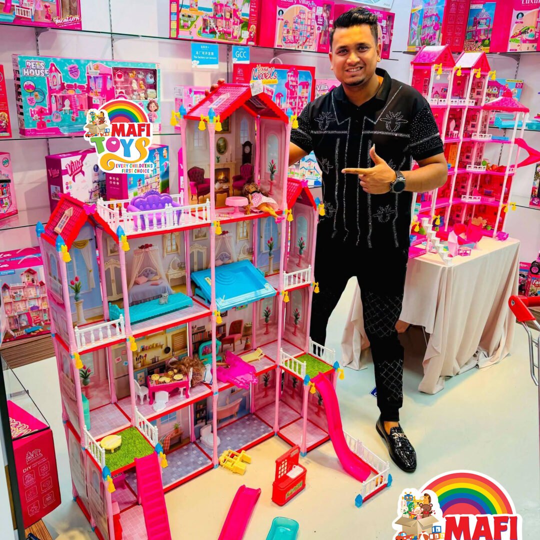 Multi-Storey Pretend Play 451-Piece Luxury Villa Dollhouse Play Set with Furniture, Swimming Pool, Dolls & Accessories Age- 3 Years & Above