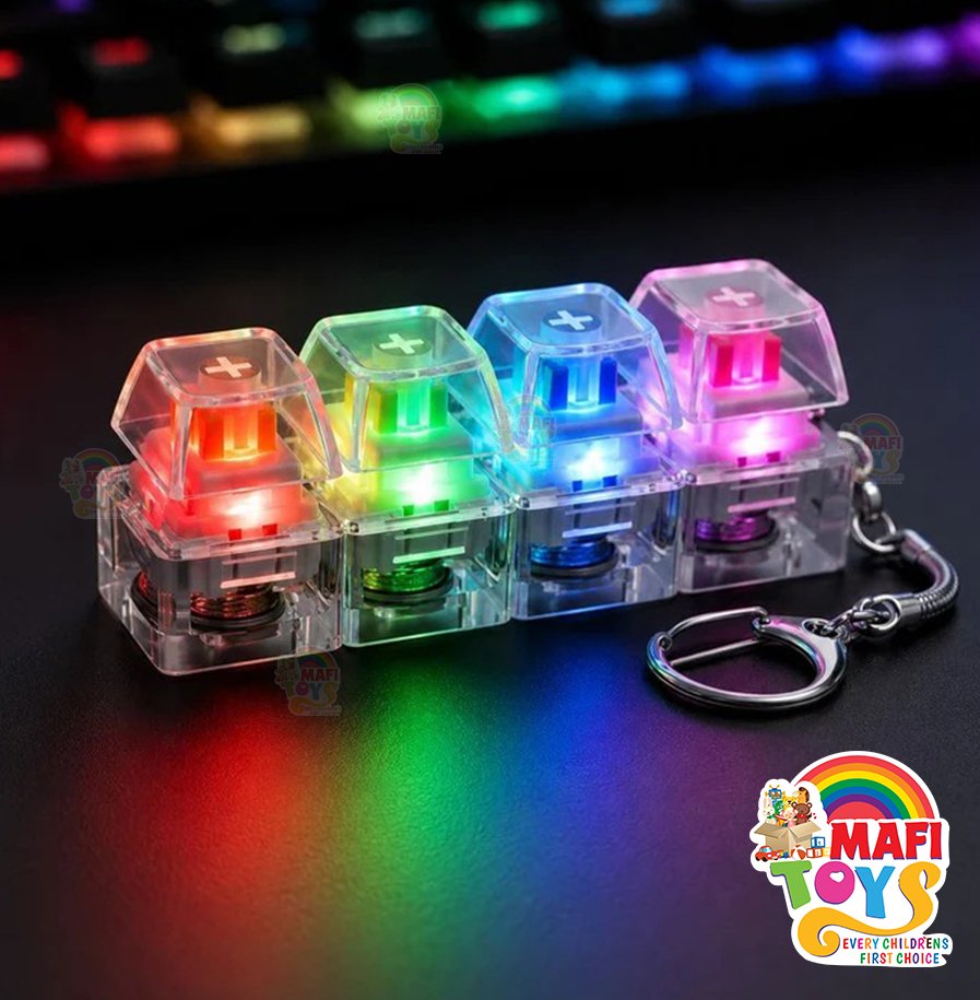 Keyboard Fidget Toy, Keyboard Fidget Keychain 4-in-1 Keyboard Decompression Button Finger Clicker Toys, Button Stress Relief Fidget Gifts. - Image 3
