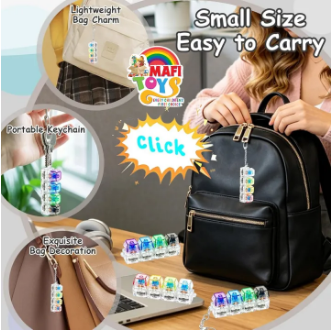 Keyboard Fidget Toy, Keyboard Fidget Keychain 4-in-1 Keyboard Decompression Button Finger Clicker Toys, Button Stress Relief Fidget Gifts. - Image 6