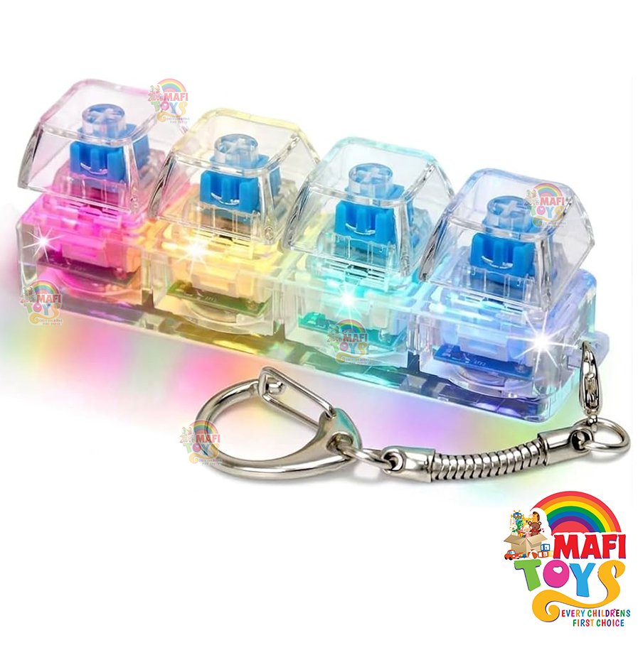 Keyboard Fidget Toy, Keyboard Fidget Keychain 4-in-1 Keyboard Decompression Button Finger Clicker Toys, Button Stress Relief Fidget Gifts. - Image 4